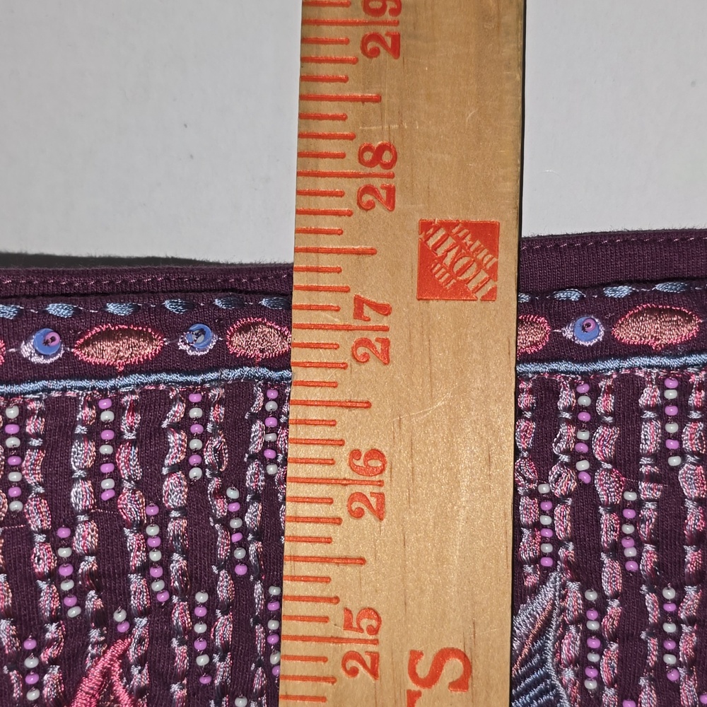 Soft Surroundings Dark Berry Playa Embroidered Jacket Open Beaded Womens 2X NWT - Picture 12 of 14